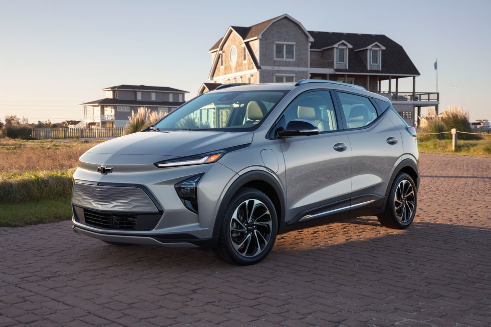 Chevrolet Bolt EUV on road.