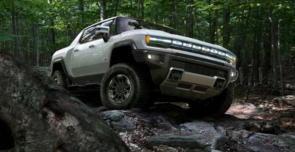 GMC Hummer EV on road on road.